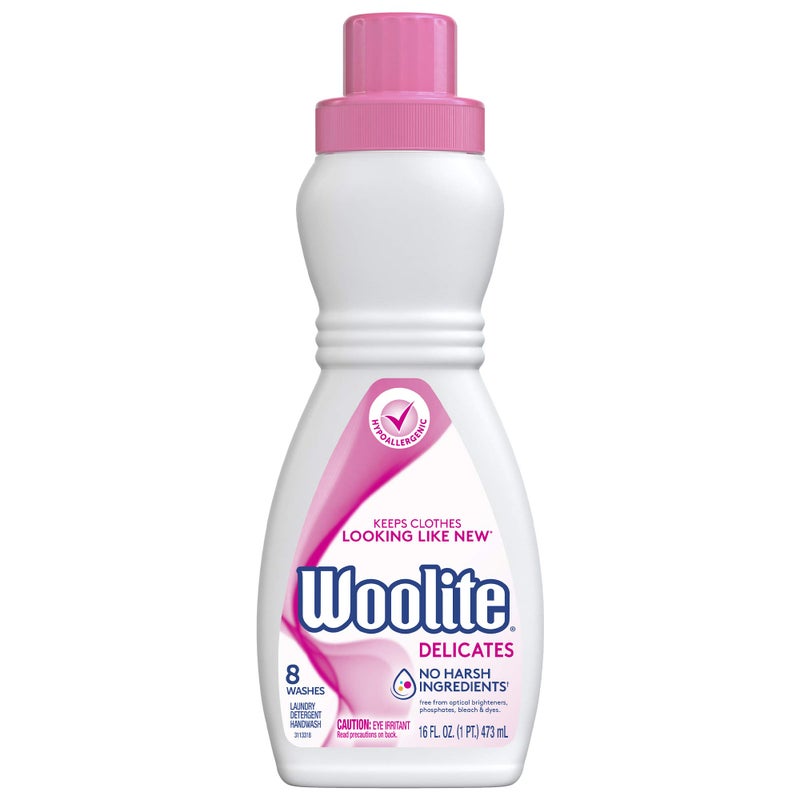 Woolite Delicates Hypoallergenic Liquid Laundry Detergent, 8 Loads, 16oz, Hand & Machine Wash - Image 1